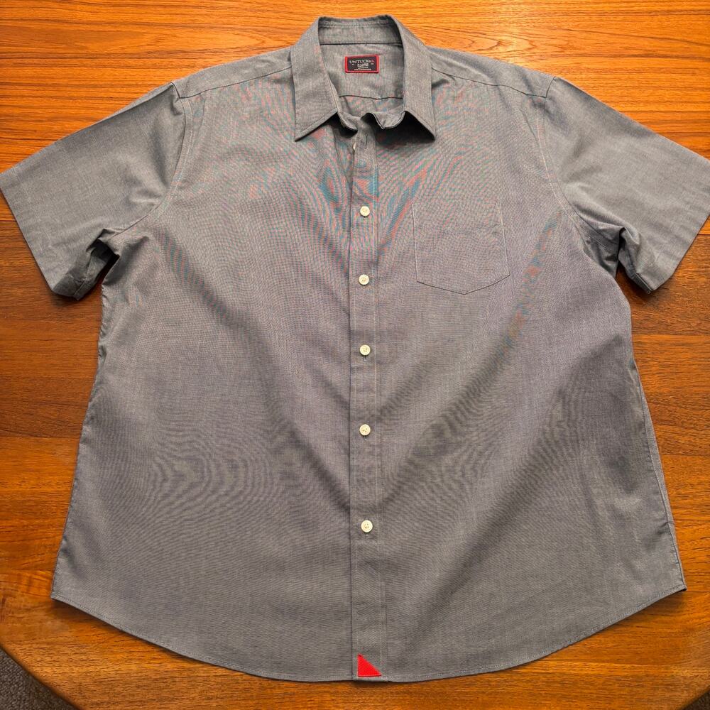 UNTUCKit Men's Petrus WF Blue Short Sleeve Button Down Shirt Size XL